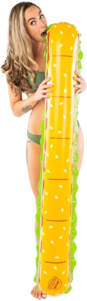 5 FT SUB SANDWICH Inflatable Noodle Swimming Pool Float Toy - BigMouth Inc