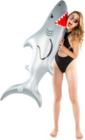 5 FT SHARK Jaws Inflatable Noodle Swimming Pool Float Inflate Toy - BigMouth Inc