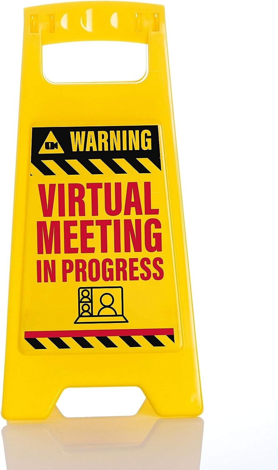 Warning Virtual Meeting in Progress "Pants Optional"   Caution Desk Office Sign