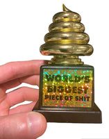 World's Biggest Piece of S*#T Trophy Golden Award - Funny Novelty Joke Gag Gift