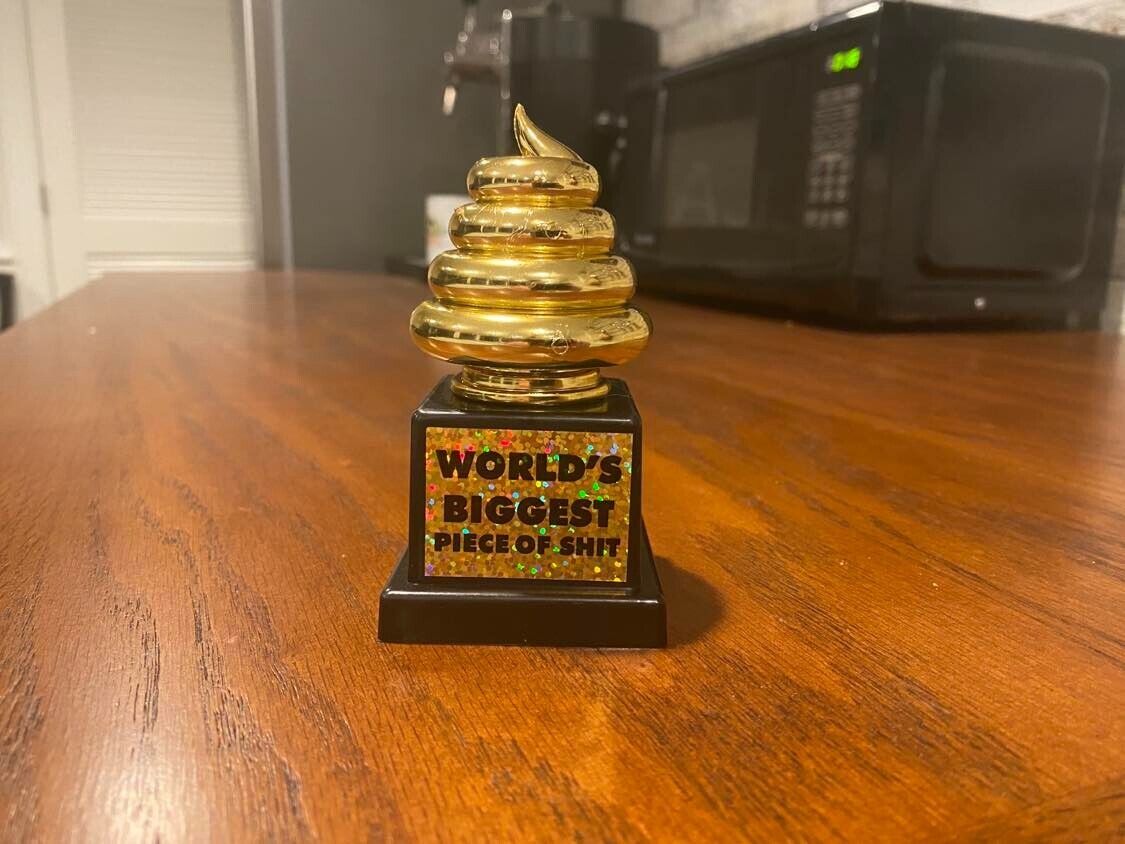 World's Biggest Piece of S*#T Trophy Golden Award - Funny Novelty Joke Gag Gift