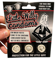 3pk LITTLE WILLY CONDOMS - Small Pecker Gag Prank Joke - Sata Christmas Gift