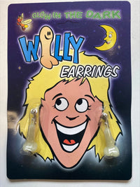 Boucles d’oreilles Willy Pecker - Glows in Dark - Funny Joke Bachelorette Party Joke Gift