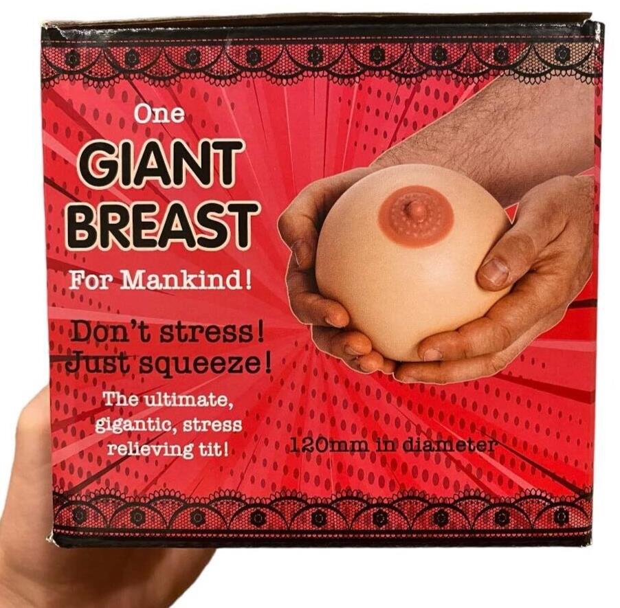 2 POUND GIANT MEGA BOOBIE - Fake Breast Squeeze Boob Ball Hand Stress Relief Toy