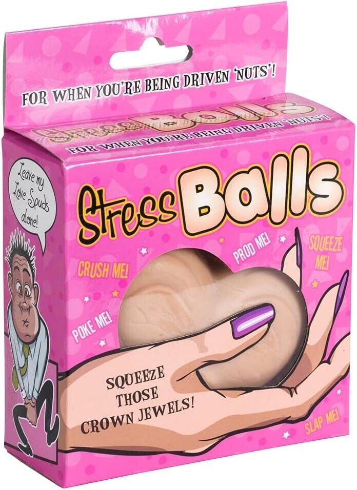 STRESS BALLS - Squeeze Testicles Feels Real! Man Ball Sack Adult Novelty Toy