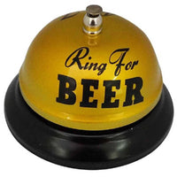 Campana de escritorio "Anillo para cerveza" dorada, broma, Bar, Pub, oficina, cocina y sala