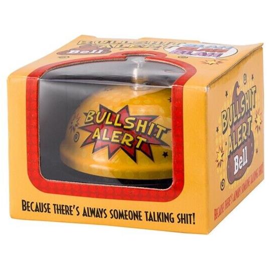 BULLSHIT ALERT BELL - Office Desk Toy -  Gag Joke Bar Pub Man Cave Kitchen Room