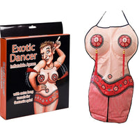 Exotic Dancer Inflatable Boobs Kitchen Costume Apron - Blow Up Boobies & Tassels