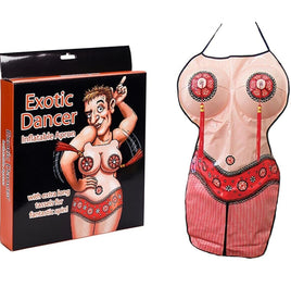 Exotic Dancer Inflatable Boobs Kitchen Costume Apron - Blow Up Boobies & Tassels