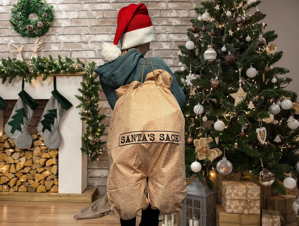 Santa's Ball Sack Holiday Bag - Stocking Holiday Christmas Bag