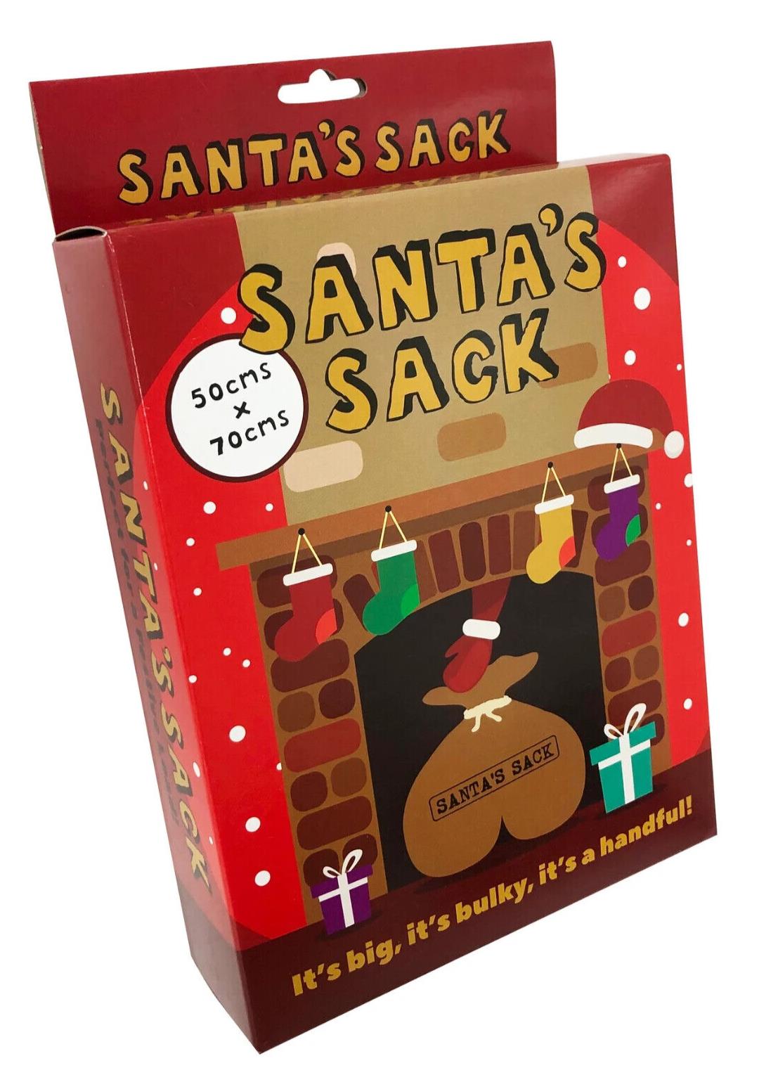 Santa's Ball Sack Holiday Bag - Stocking Holiday Christmas Bag