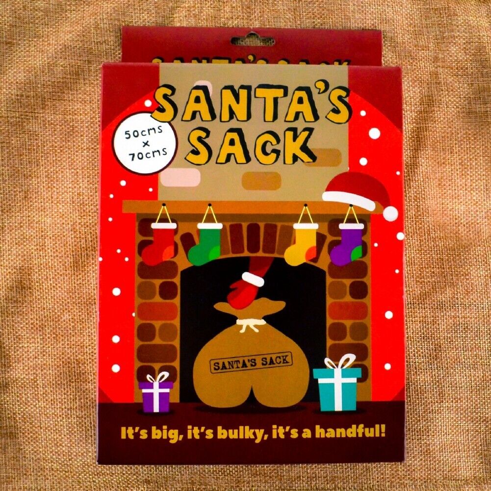 Bolsa navideña con saco de bolas de Papá Noel - Bolsa navideña navideña con medias