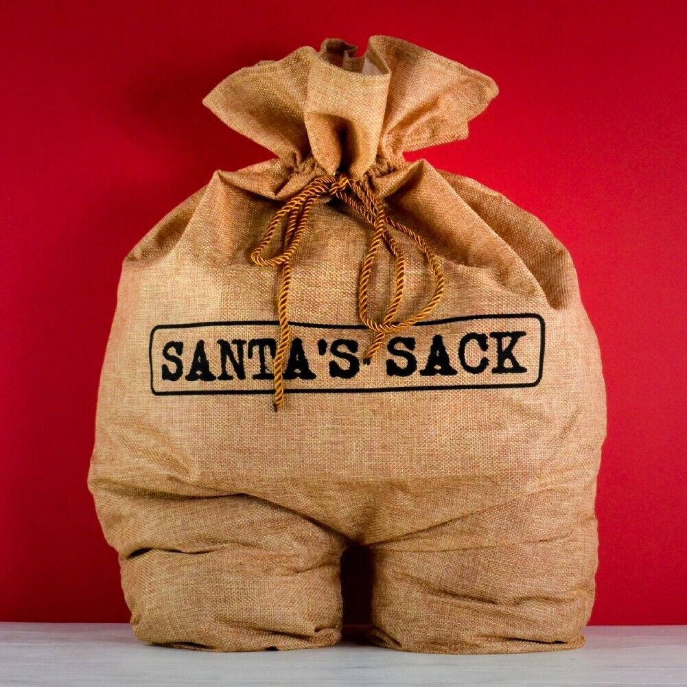 Bolsa navideña con saco de bolas de Papá Noel - Bolsa navideña navideña con medias