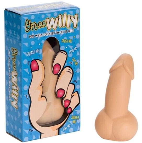 STRESS WILLY -  Squeeze Slap Poke Me!  Pecker Relief Adult Novelty Joke Gift Toy