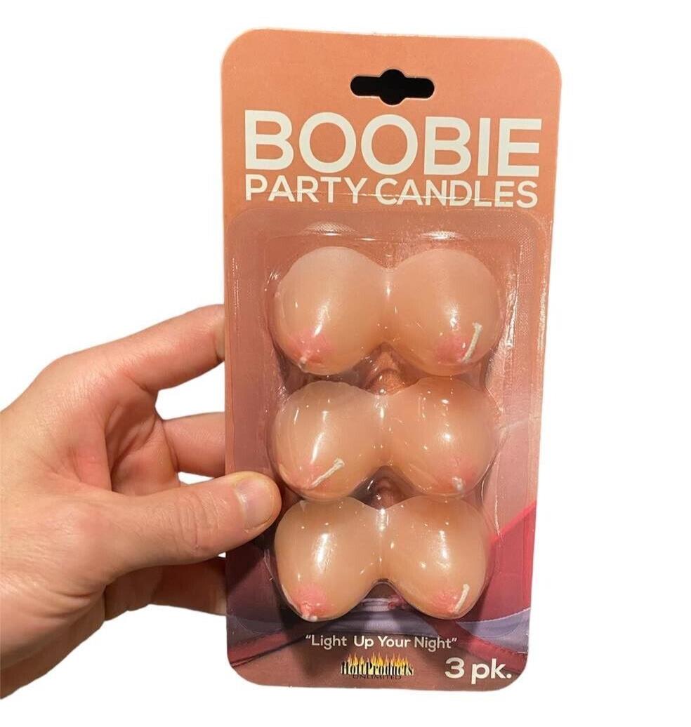 3pk Boobie Shaped Party Candles - Boobs Breast Birthday Adult Novelty Cake Decor