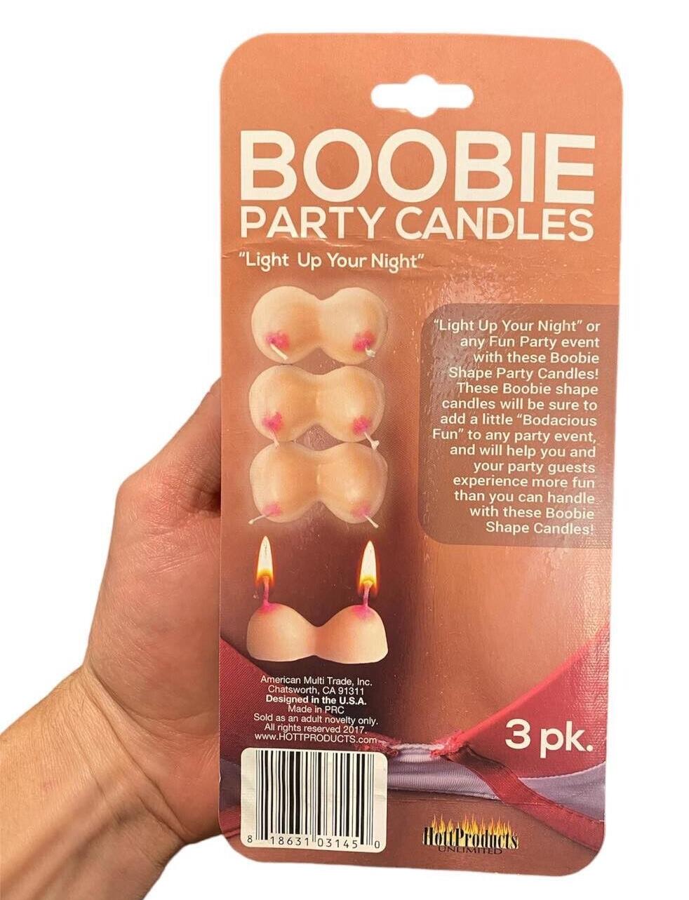 3pk Boobie Shaped Party Candles - Boobs Breast Birthday Adult Novelty Cake Decor