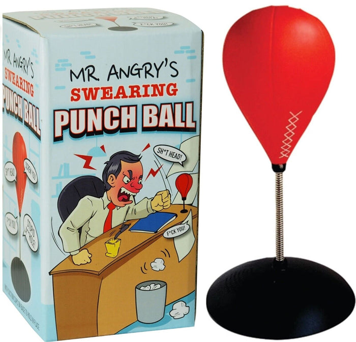 Talking Angry Swearing Curse Desk Punching Ball Bag - Office Joke GaG Boxing Toy