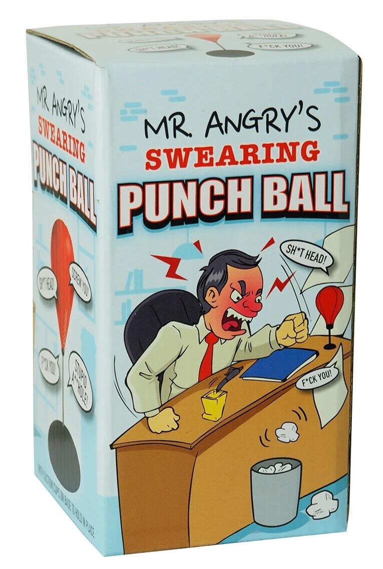 Talking Angry Swearing Curse Desk Punching Ball Bag - Office Joke GaG Boxing Toy