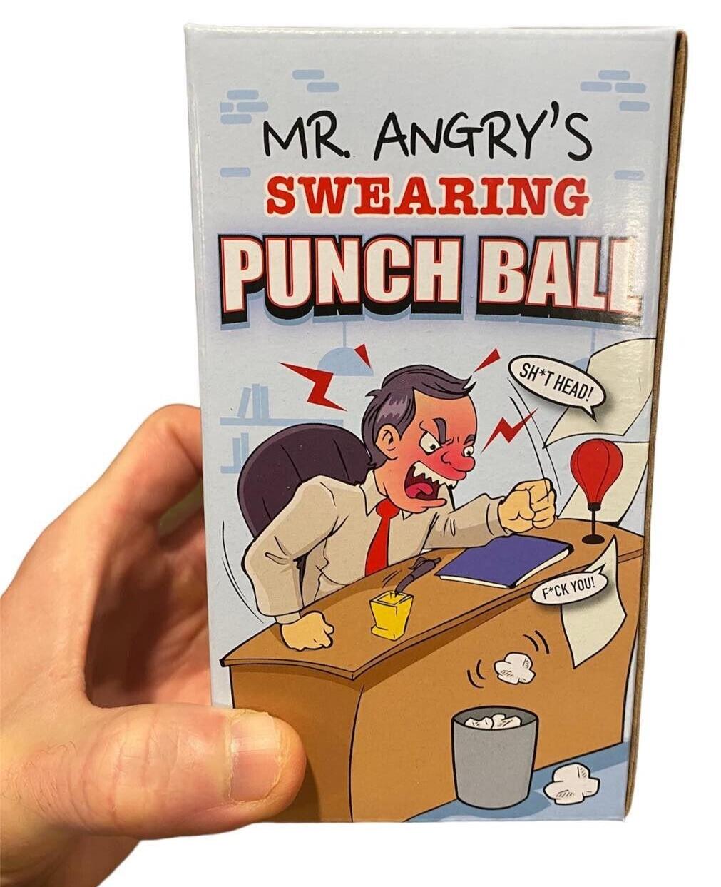 Talking Angry Swearing Curse Desk Punching Ball Bag - Office Joke GaG Boxing Toy