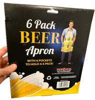 The Beer Apron King Apron - ¡Tiene capacidad para 6 cervezas! Divertido regalo novedoso de la cueva del hombre de verano para barbacoa
