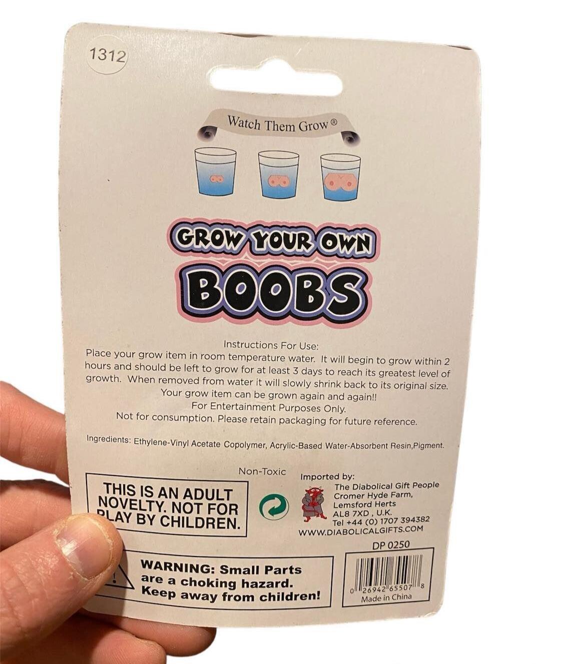 Grow Your Own Boobs Boobie 600% in water! - Hysterical Adult Gag Joke Prank Gift