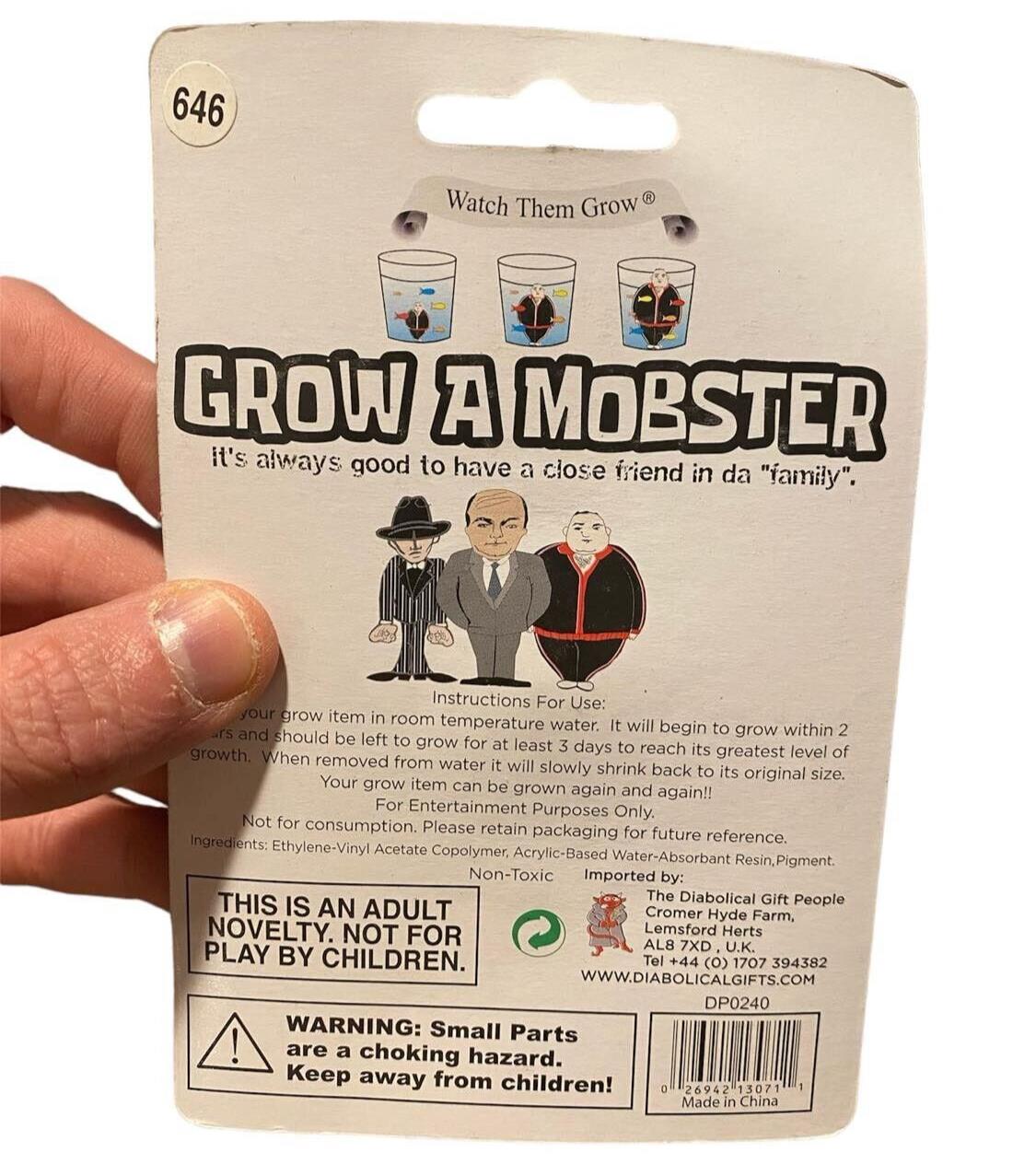 SET OF 3 Grow your own Godfather - Mobster - Hit Man Set - Fun Gag Joke Novelty