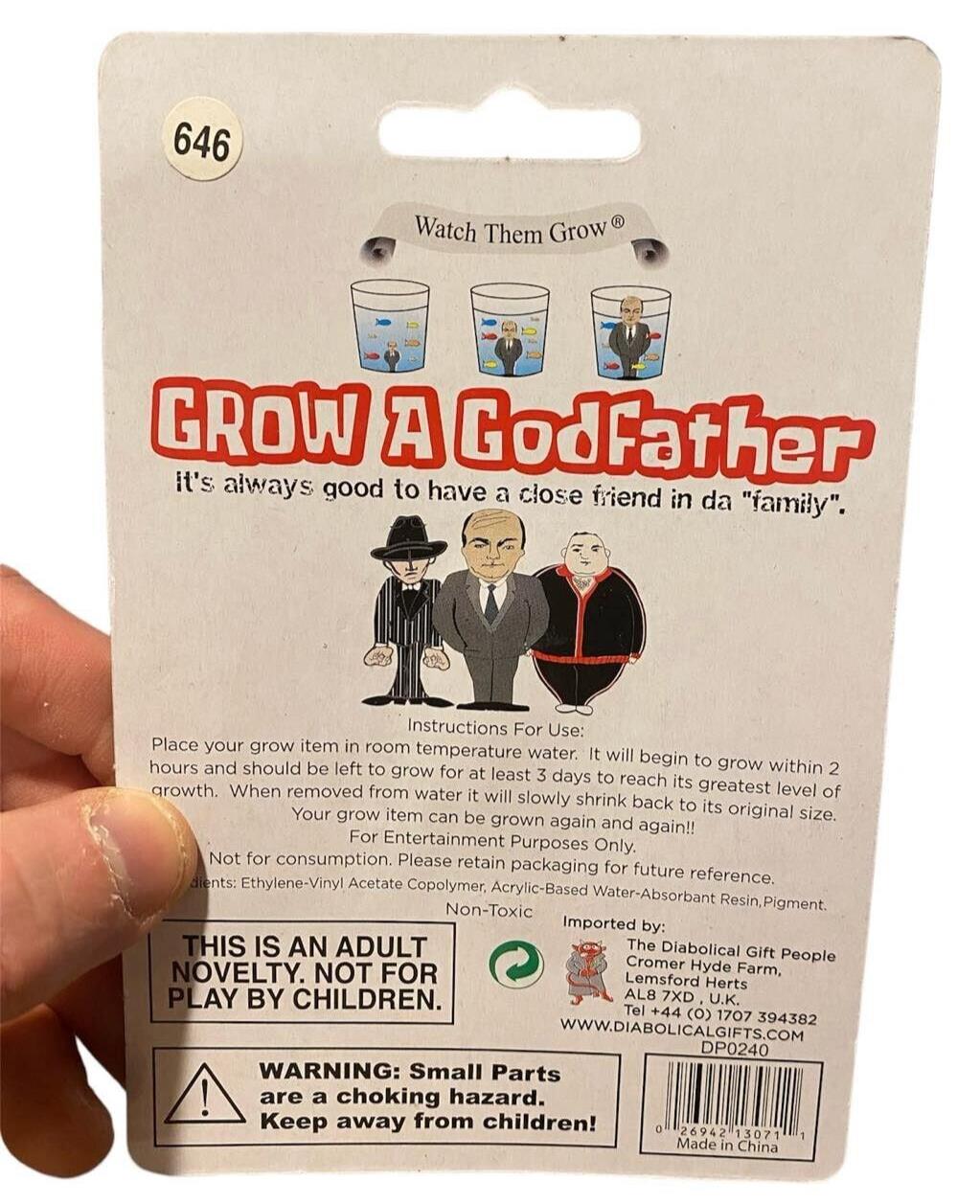 SET OF 3 Grow your own Godfather - Mobster - Hit Man Set - Fun Gag Joke Novelty