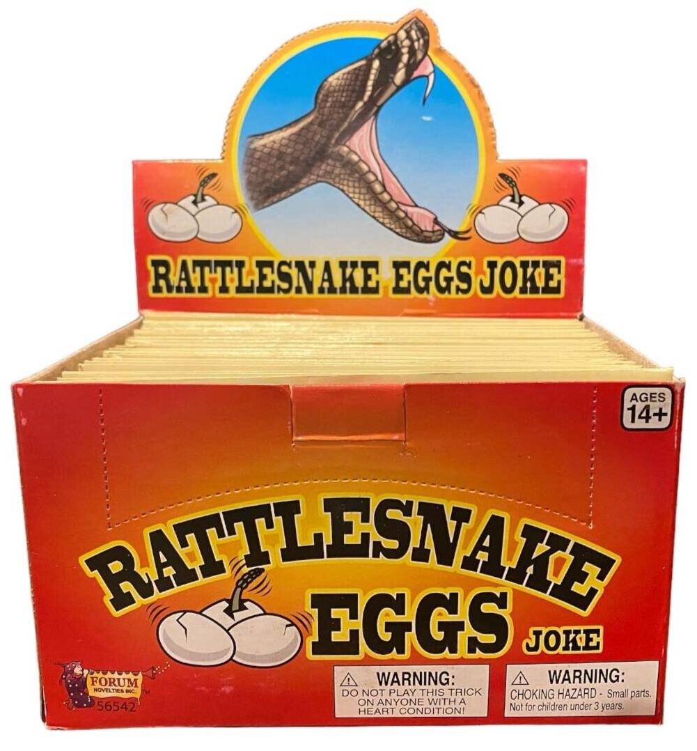 1 Display Case of 36 ⭐️ Rattlesnake Eggs ⭐️ Joke & Gags Prank Gift - Brand New