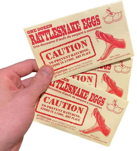 3 RATTLESNAKE EGGS JOKE Envelope Fake Snake Packs Trick Prank Gag Gift Fun Toy