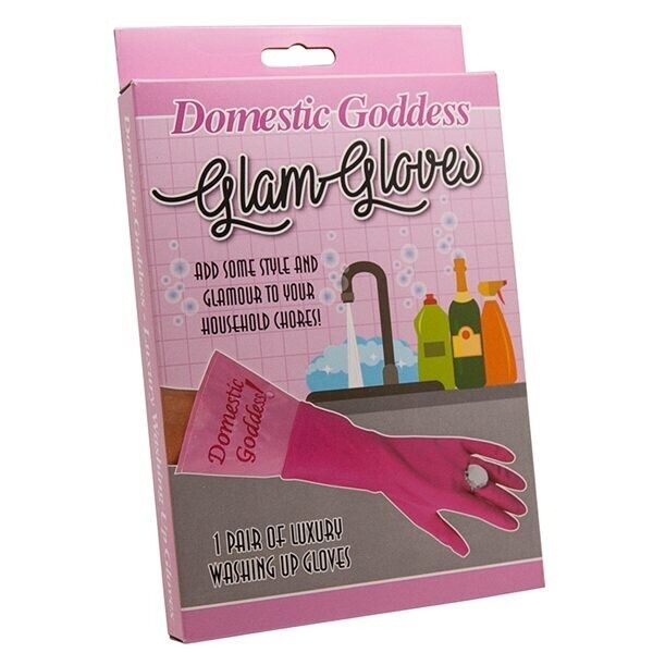 DOMESTIC GODDESS Luxury Diamond Glam Gloves - Household Washing Cleaning Kitchen