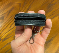 12  Black Faux Leather Pocket Zippered Key Chain Coin Money Bag Purse Pouch