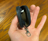 12  Black Faux Leather Pocket Zippered Key Chain Coin Money Bag Purse Pouch