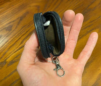 12 pochettes en simili cuir noir, porte-clés à fermeture éclair, sac à monnaie, pochette à main
