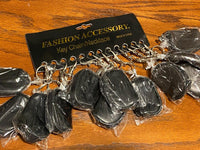 12 pochettes en simili cuir noir, porte-clés à fermeture éclair, sac à monnaie, pochette à main
