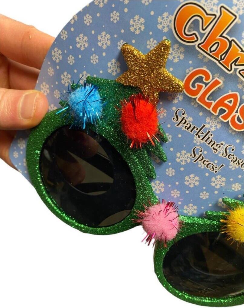 Lunettes de soleil pour arbre de Noël - Nuances de vacances - Lunettes saisonnières étincelantes - GaG