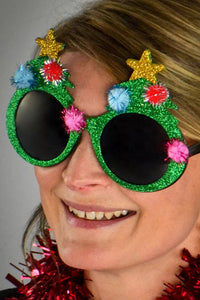 Christmas Tree Sunglasses - Holiday Shades - Sparkling Seasonal Glasses - GaG