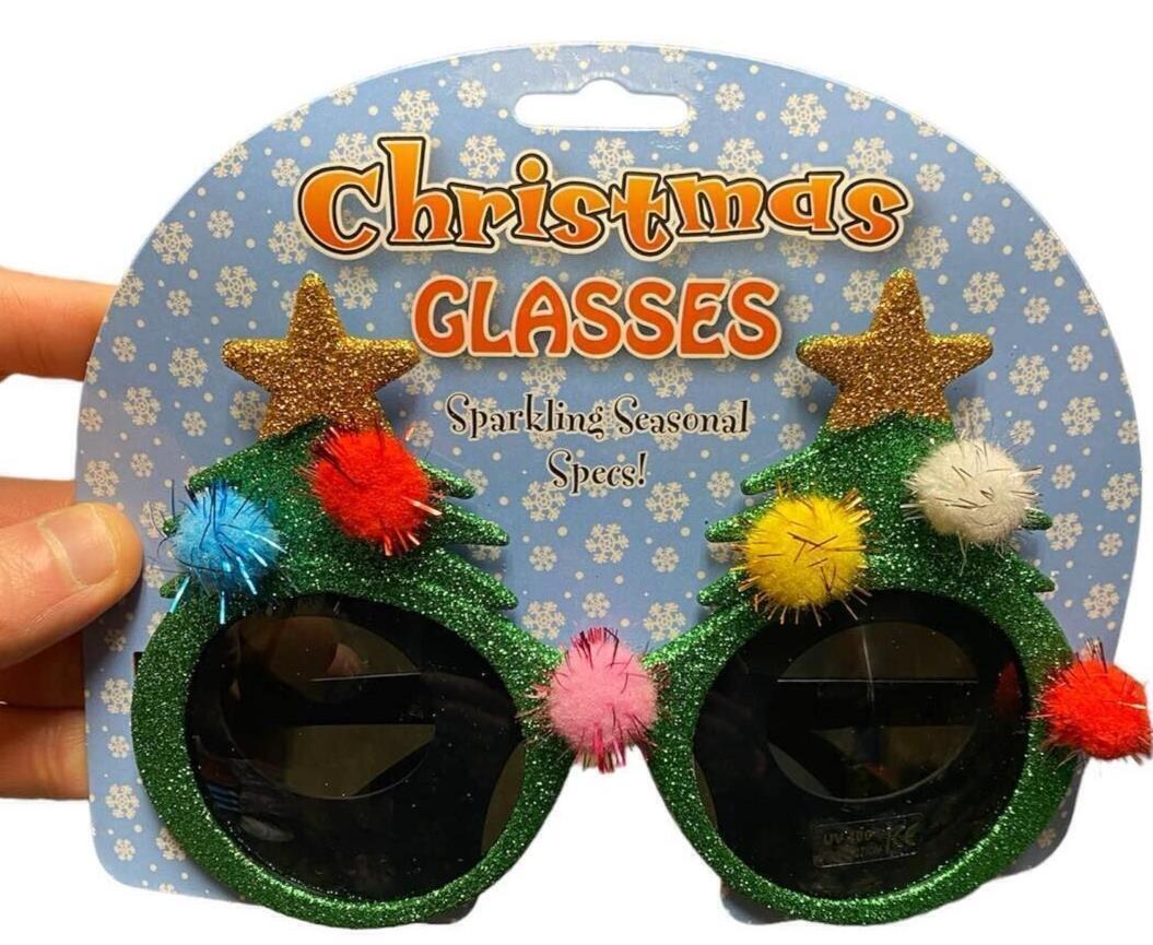 Lunettes de soleil pour arbre de Noël - Nuances de vacances - Lunettes saisonnières étincelantes - GaG