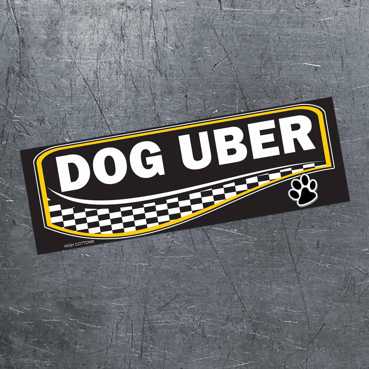 🚖 "DOG UBER" 🐶 🏁 Funny Bumper Car Fridge Magnet - Made in USA