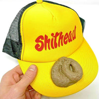 S#*HEAD POOP HAT Gorra de béisbol de goma falsa Poo Dog Trucker Mesh GaG Gift