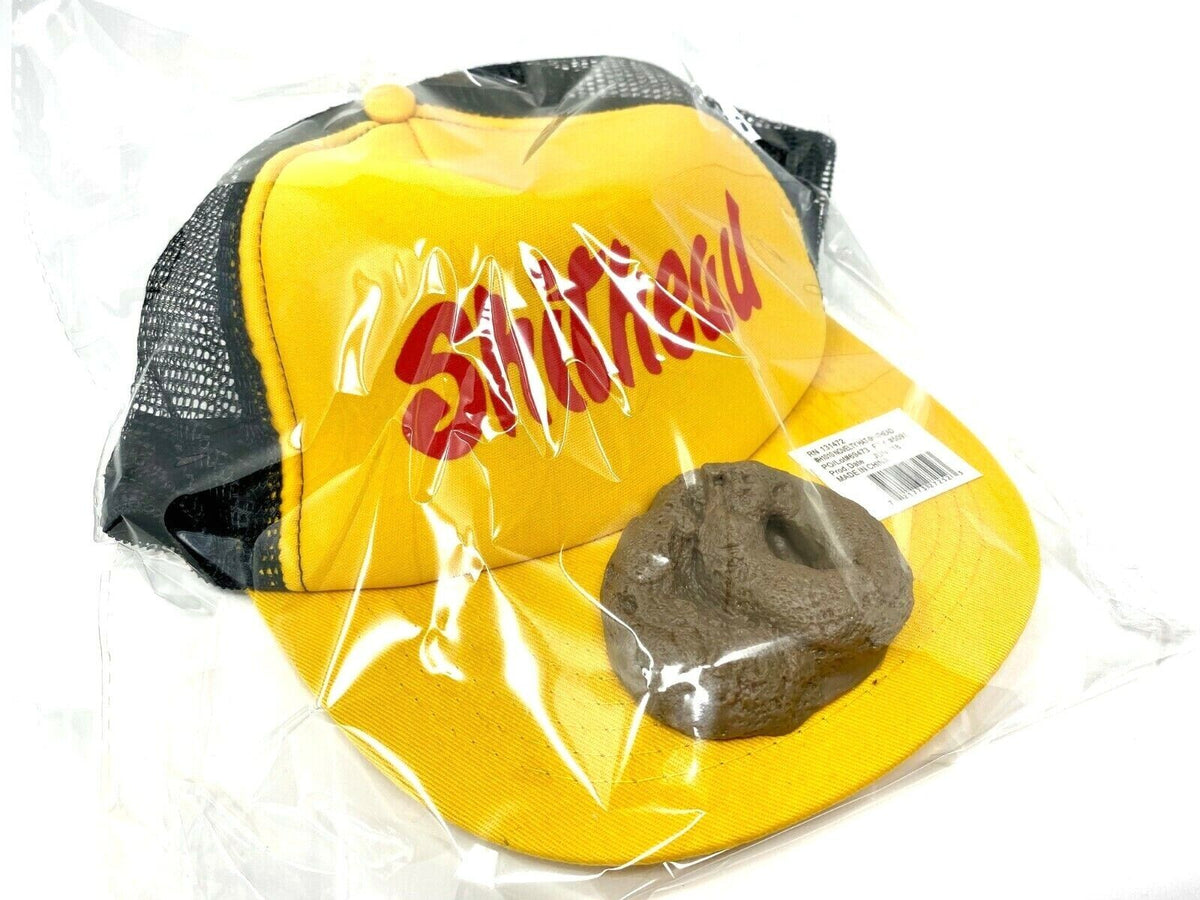 S#*HEAD POOP HAT Baseball Fake Rubber Crap Cap Poo Dog Trucker Mesh GaG Gift