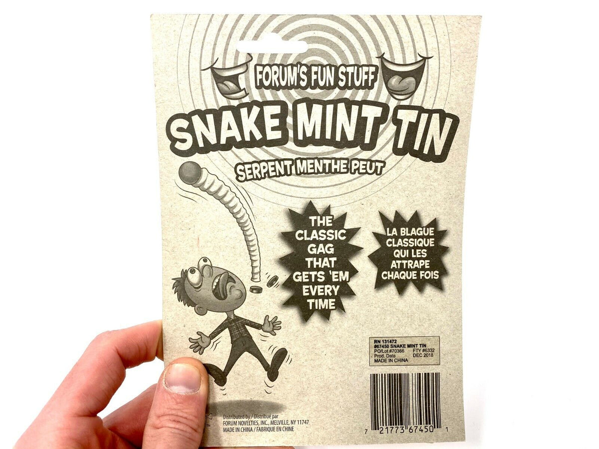 PRANK SNAKE CANDY MINT TIN - Divertido salto de primavera - GaG Broma Novedad Juguete