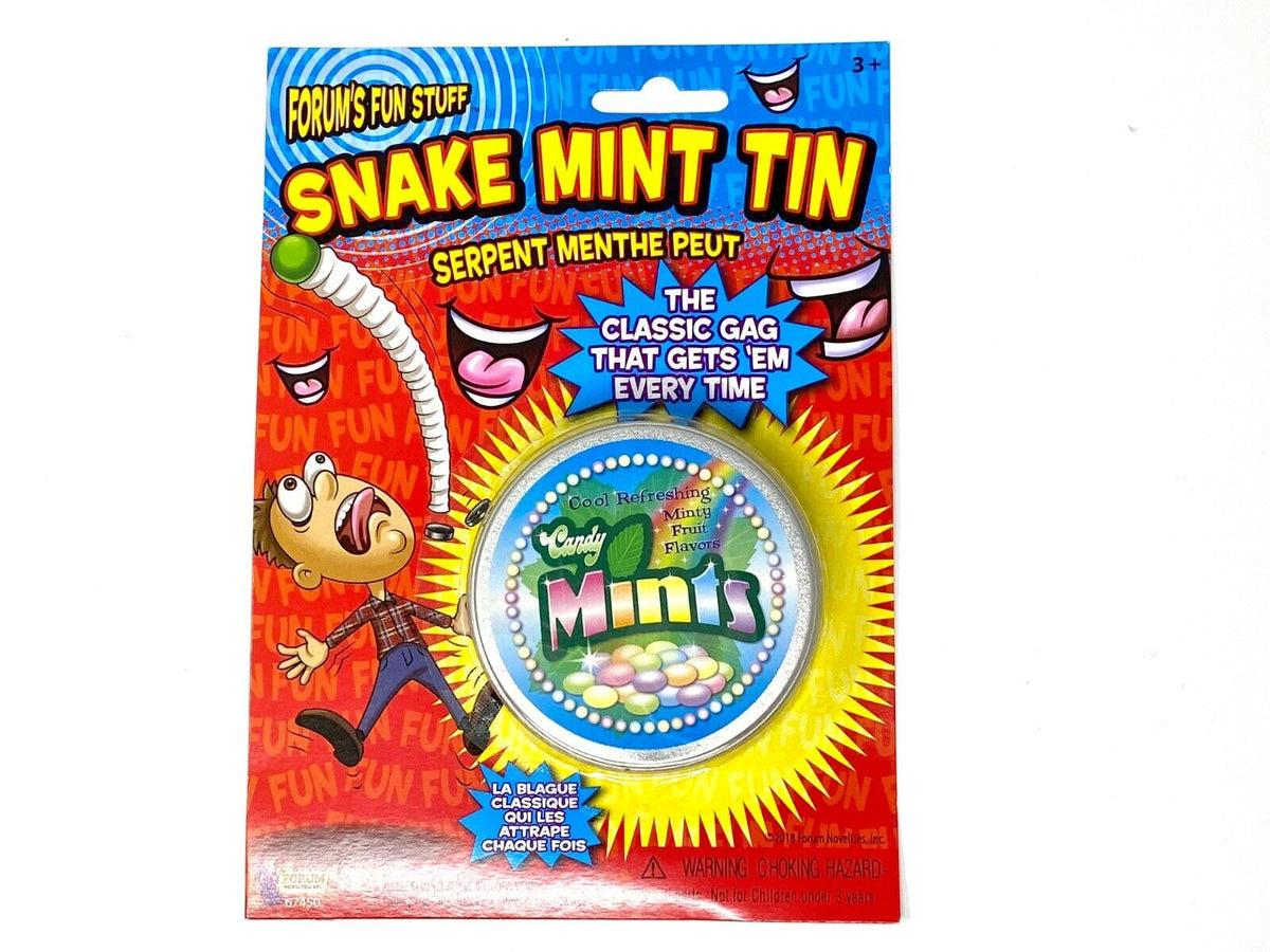 PRANK SNAKE CANDY MINT TIN - Funny Jumping Spring - GaG Joke Prank Nouveauté Jouet