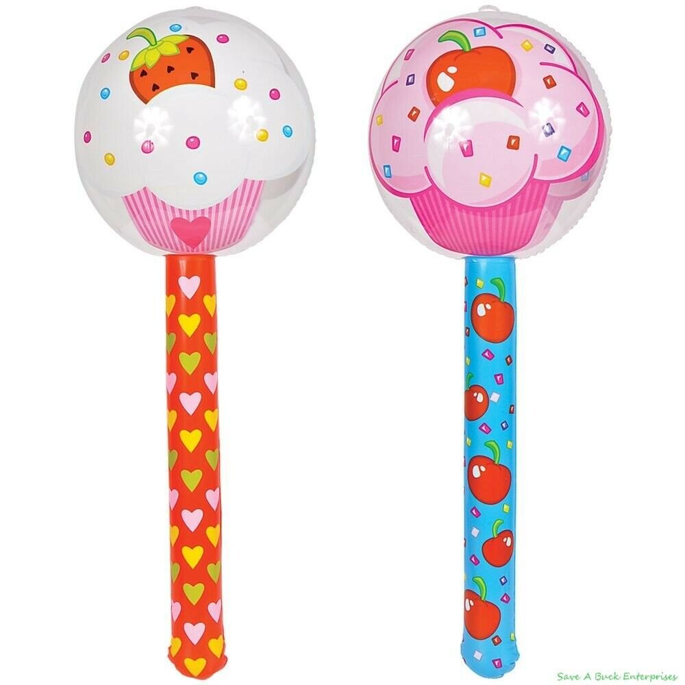 2 Cupcake gâteau sucette ventouse gonflable enfants anniversaire CANDY accessoire