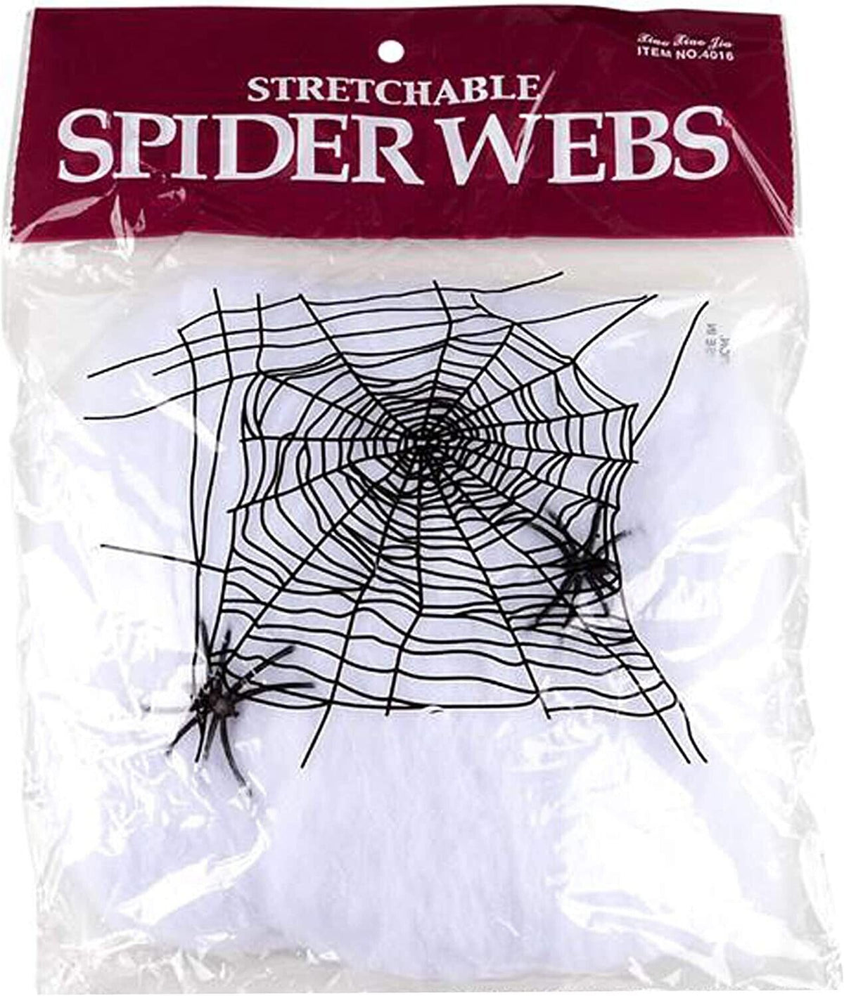 12 bolsas de telaraña estirable, telaraña, accesorios de Halloween con arañas (1 dz)