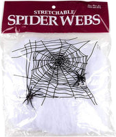 12 sacs de toile d'araignée extensible, accessoires d'Halloween avec araignées (1 dz)