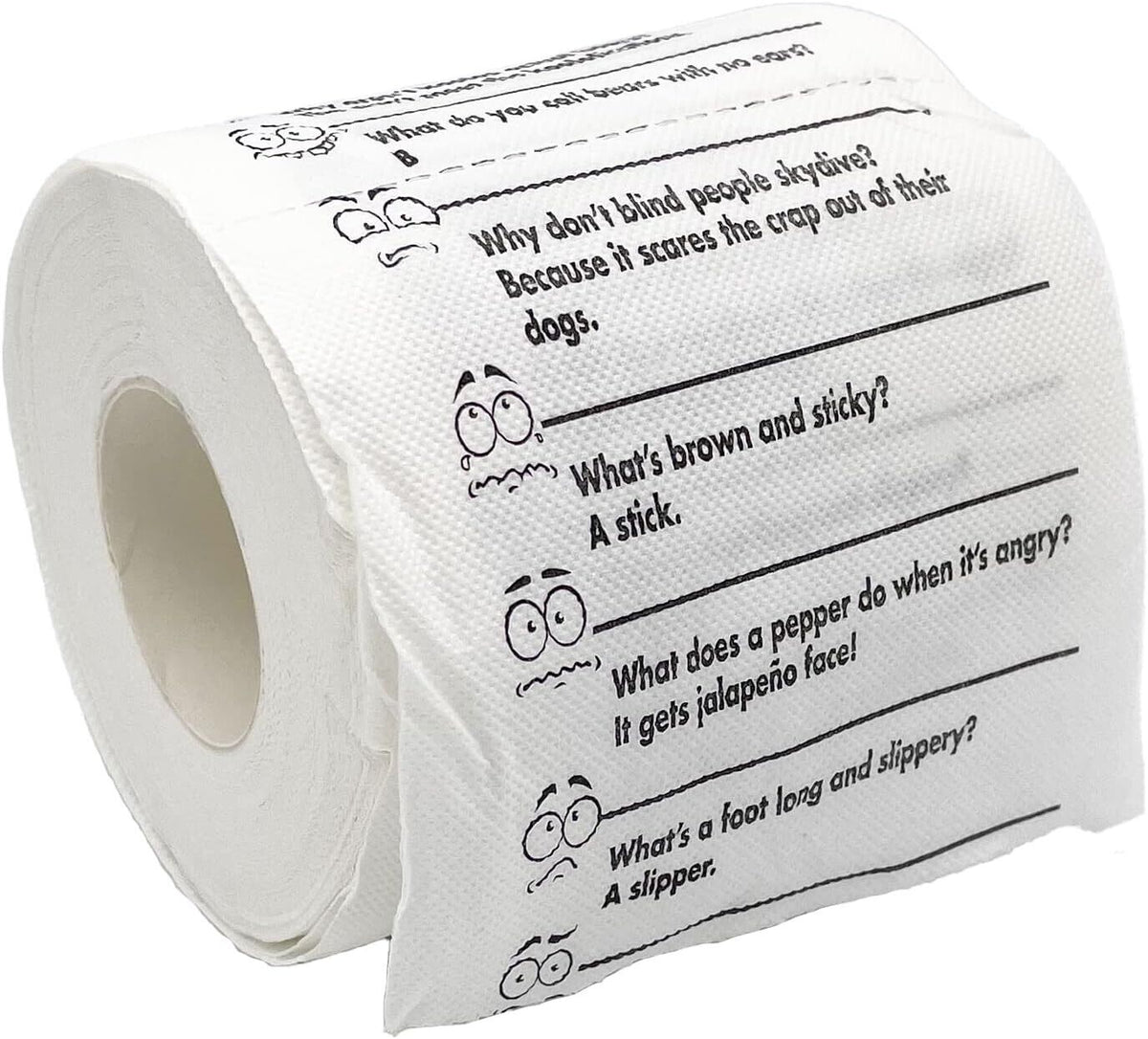 Crap Jokes for the John - Funny Toilet Paper Roll for Bathroom - Party Potty Fun