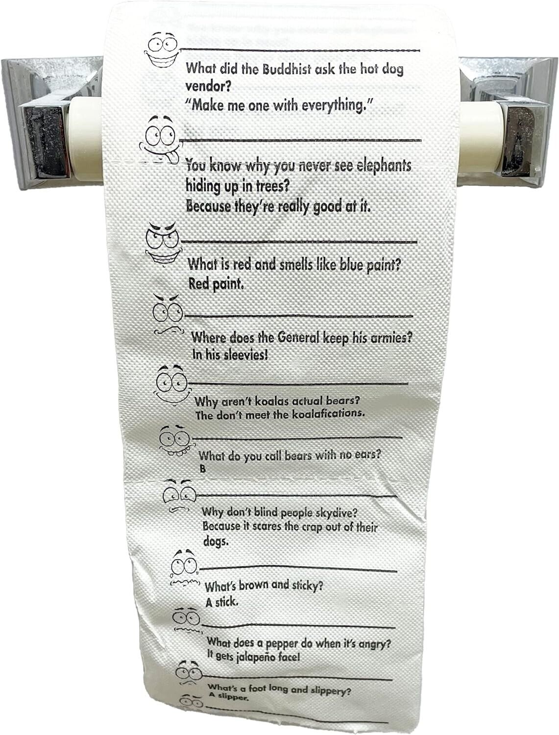 Crap Jokes for the John - Funny Toilet Paper Roll for Bathroom - Party Potty Fun