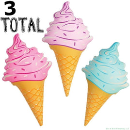 3 conos de helado inflables ~ 36" pulgadas ~ Fiesta de cumpleaños Wonka CandyLand Set