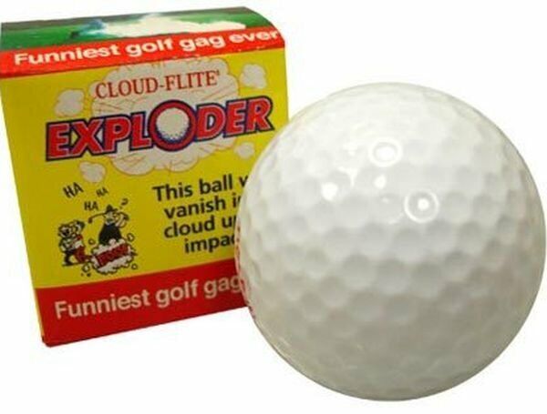 4 Assorted Trick Prank Golf Balls ~ Exploding,Wobble,Mist,Streamer (1 of each)