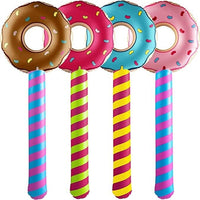 4 JUMBO ~ Inflatable Donut Lollipop Wonka CANDYLAND Inflate Pool Float Party Toy
